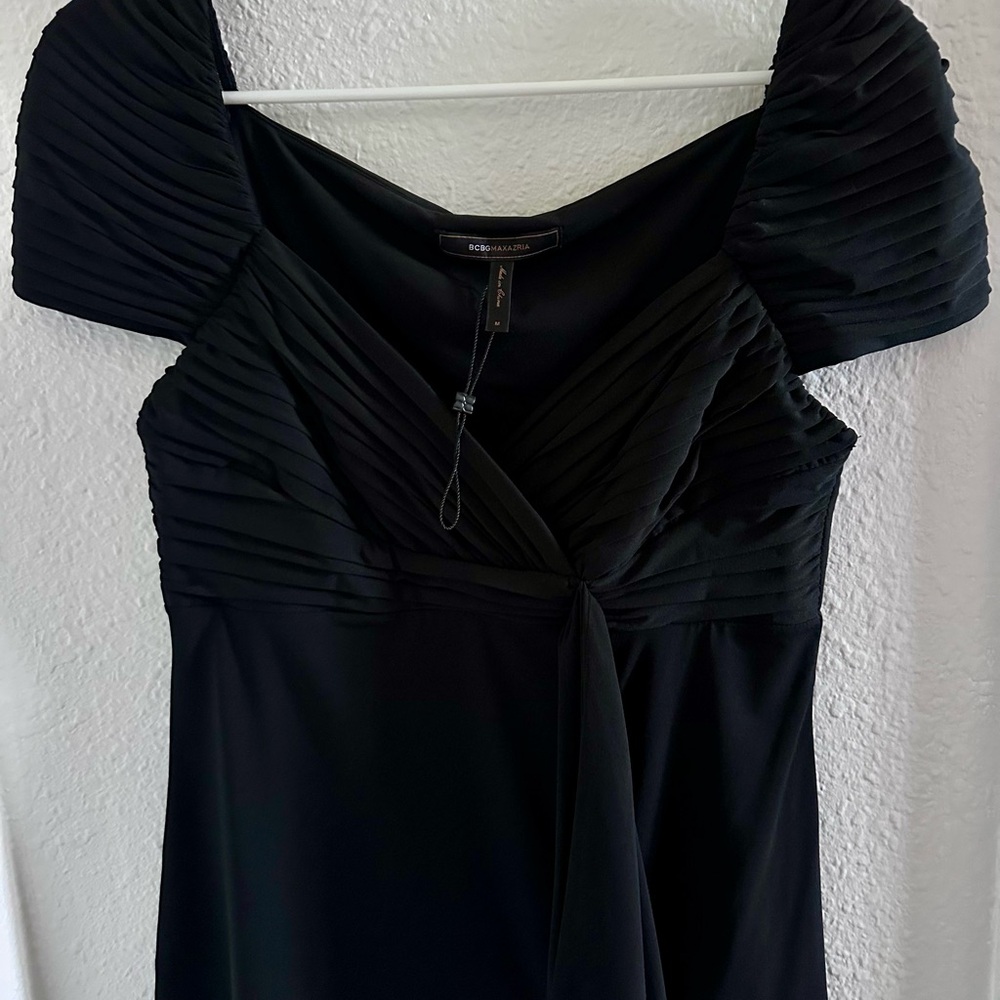 BCBGMaxAzria Black Pleated Blouse
